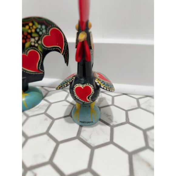 Vintage Old Barcelona Roosters Good luck Charms Handpainted Decor - Picture 4 of 7